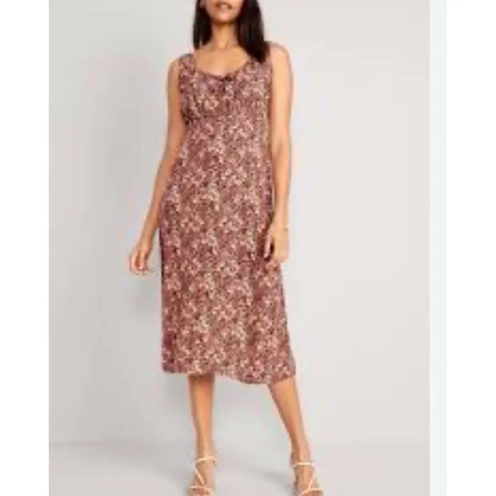 Old Navy Waist-Defined Floral Midi Dress‎ XXL Peasant Cottage Babydoll Milkmaid